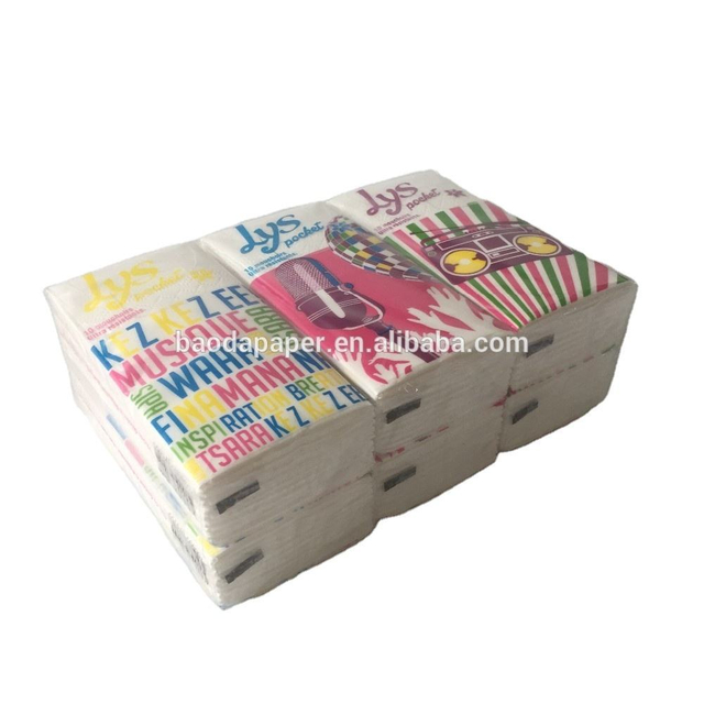 Standard virgin wood pulp hygiene Pocket Tissue Pocket paper Handkercheirf