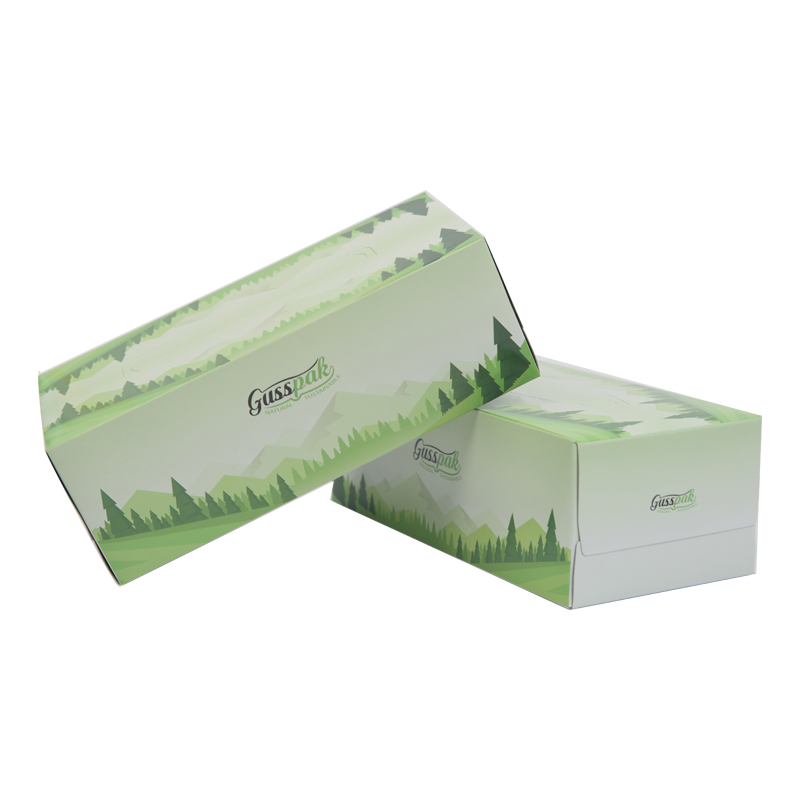Hot Sale with Pattern 2 Ply 19*20cm Facial Tissue Box for Home