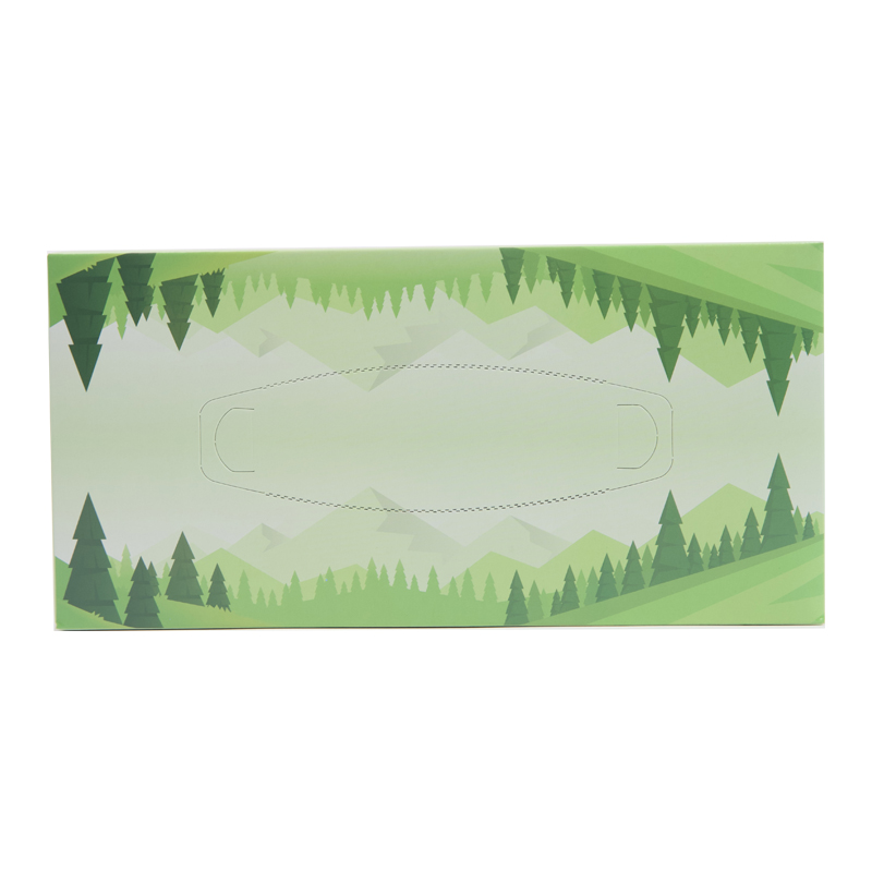 Hot Sale with Pattern 2 Ply 19*20cm Facial Tissue Box for Home