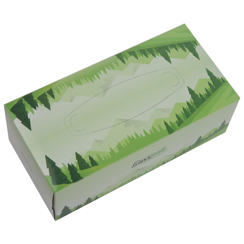 Hot Sale with Pattern 2 Ply 19*20cm Facial Tissue Box for Home