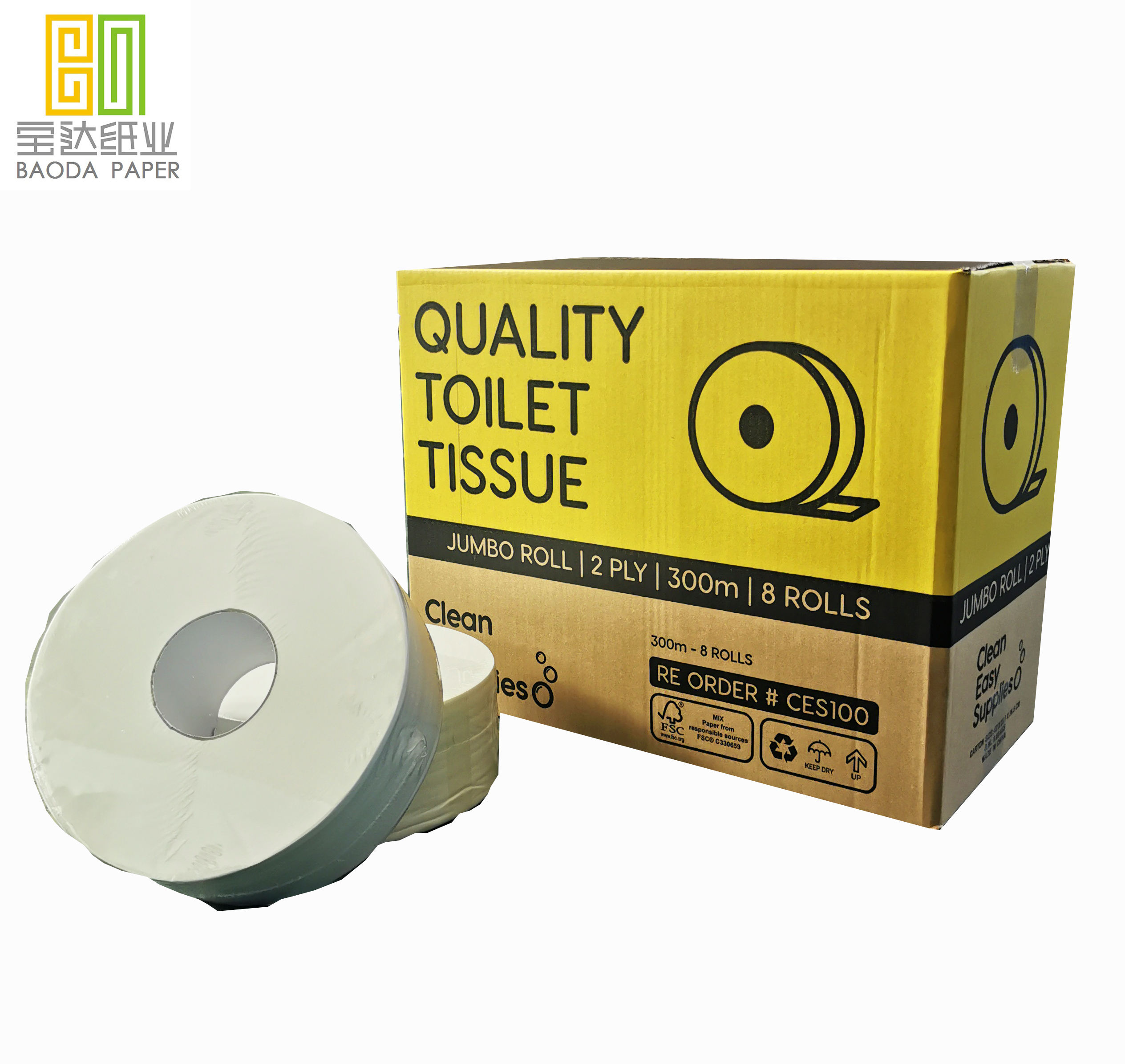 Eco-friendly High quality,hygienic,no harmful chemicals 300 meters jumbo toilet paper eco friendly toilet paper