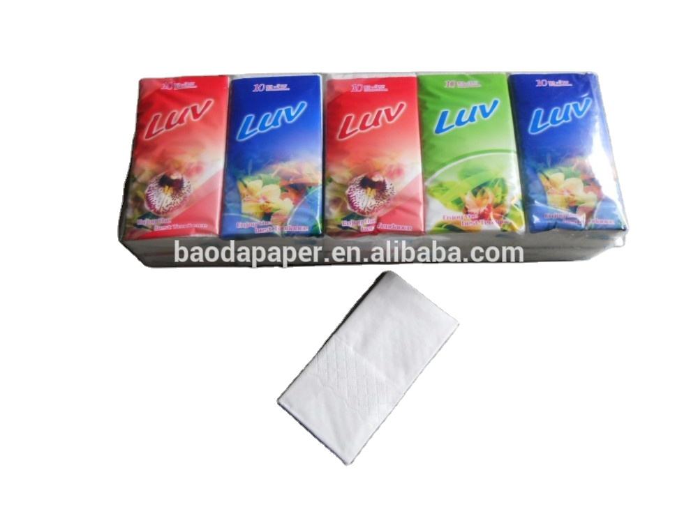 100% raw wood pulp hot sale and Ultra soft Handkerchief Tissue 3 ply 4 ply mini pocket tissue in Canada 2020