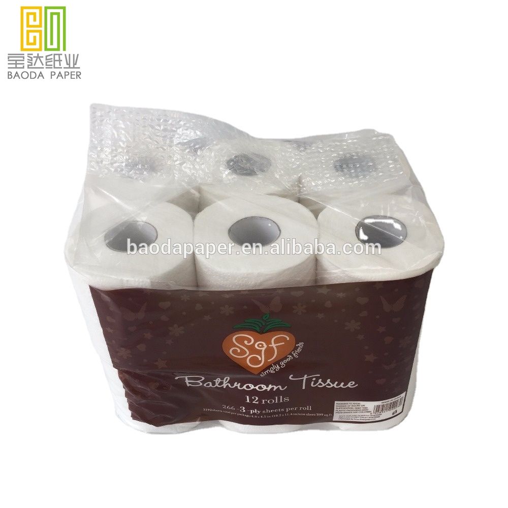 Hot Sale and Popular Soft Comfortable Custom Brand Name Toilet Tissue 100% Wood Pulp in Thailand Standard Roll CORE